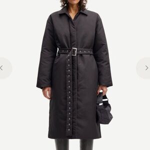 Samsoe Silvi Black Belted Puffer Coat